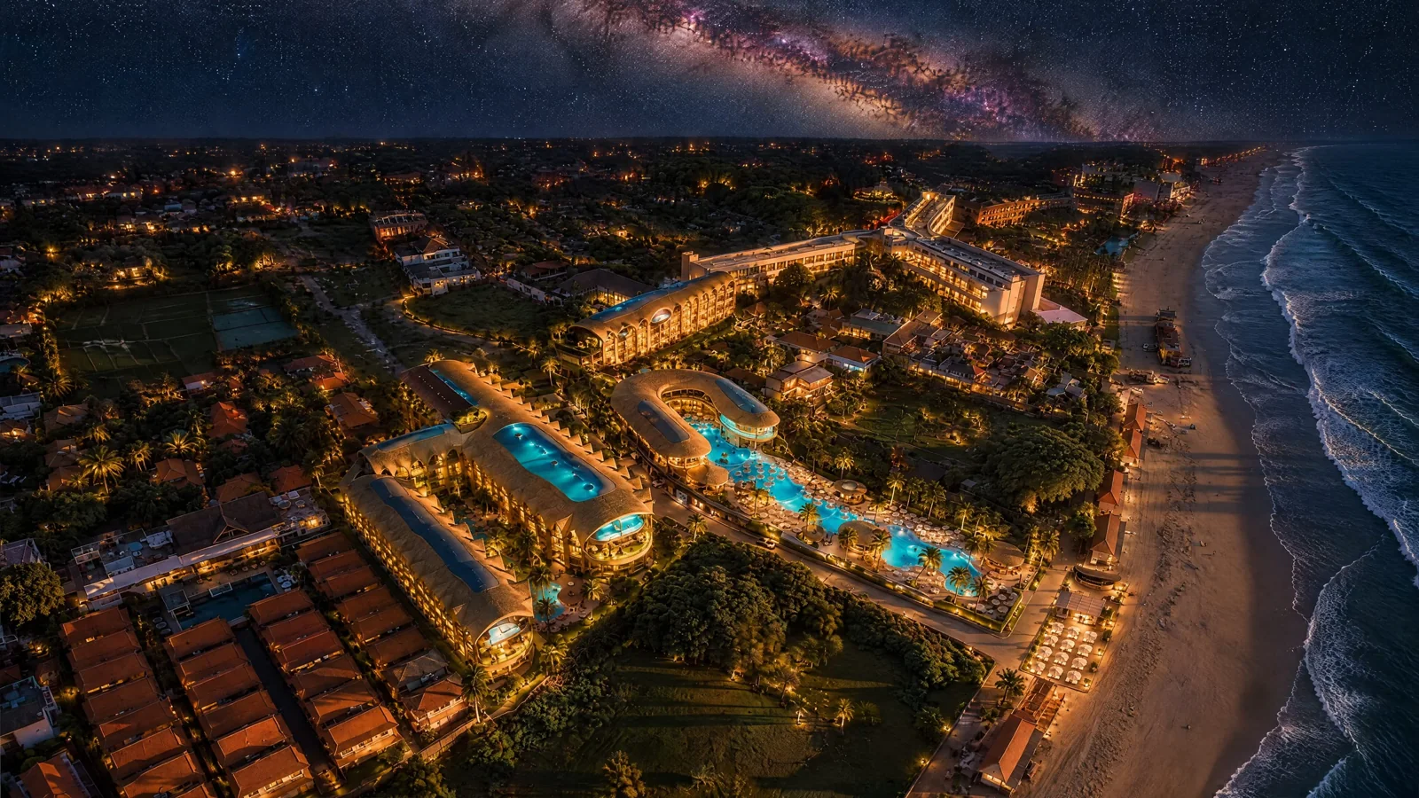 Sponsor supplied concept rendering of a beachfront resort in Bali, illustrative concept rendering