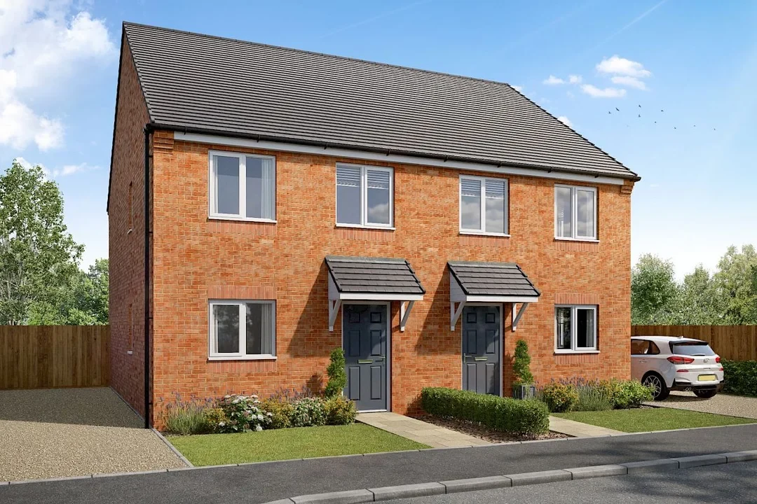 Illustrative residential house rendering from supplied housing materials; not evidence of a completed or available asset